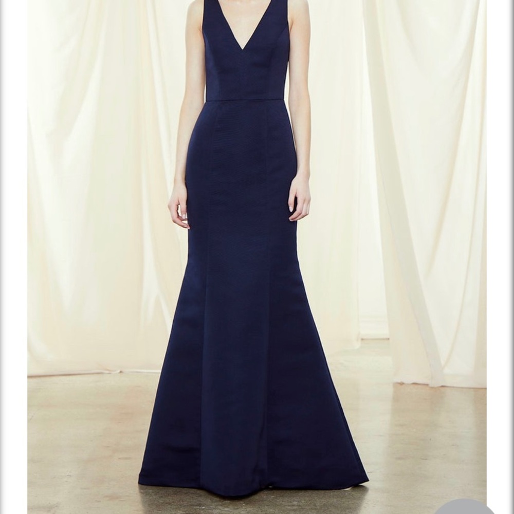 Amsale Ice Blue Mackayla Bridesmaid dress, size 6, faille